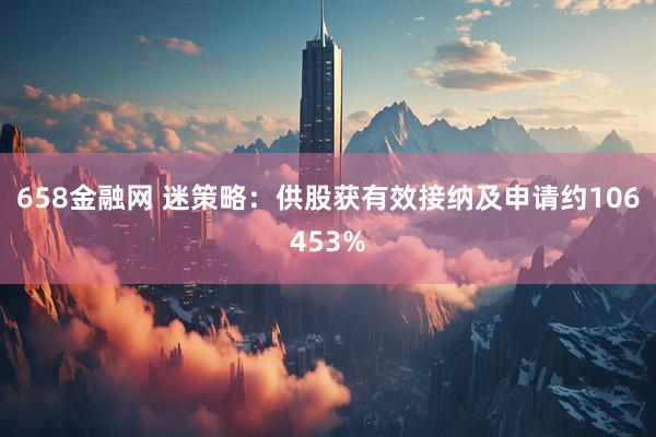 658金融网 迷策略：供股获有效接纳及申请约106453%